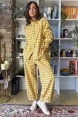 Patrick Plaid Brushed Cotton Demi Bloom Pant Soft Ochre